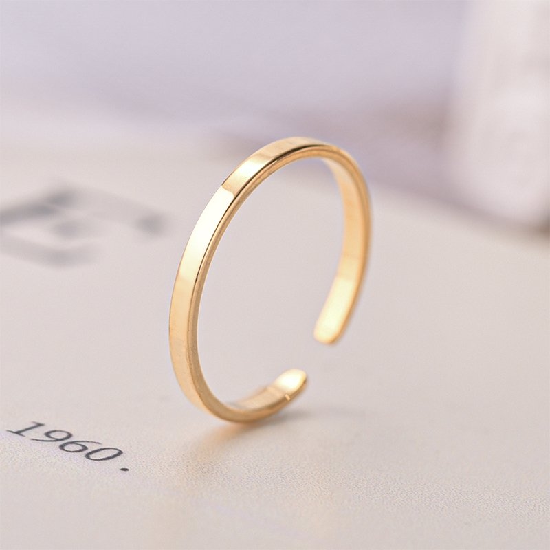 Minimalist plain titanium steel ring with a movable mouth for men, popular in Japan and South Korea, versatile stainless steel couple ring jewelry manufacturer