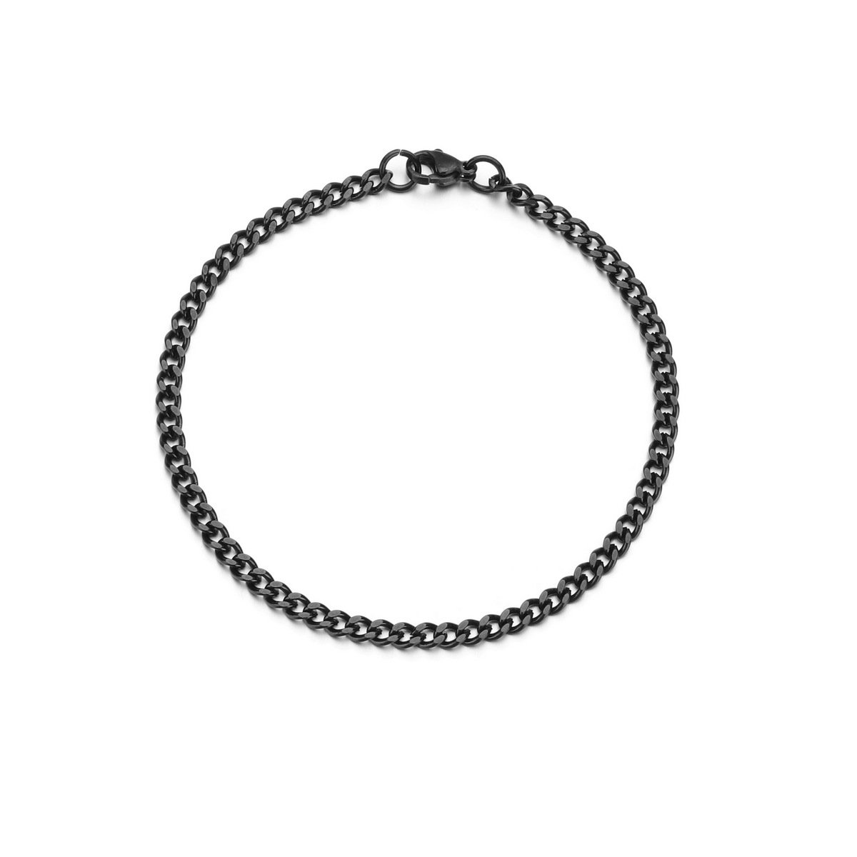 Multiple sizes of stainless steel NK chain bracelet, black, gold, steel, men's minimalist chain bracelet