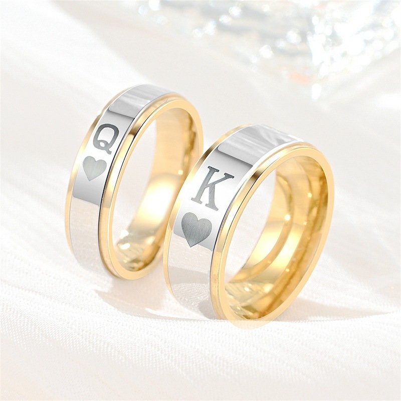 New couple ring, hip-hop personalized design, titanium steel men's and women's ring, niche stainless steel jewelry