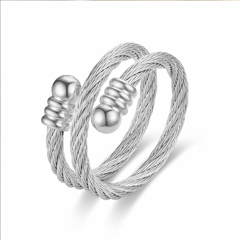 New titanium steel ring with adjustable opening, European and American personalized Korean version, niche couple ring