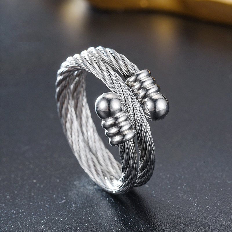 New titanium steel ring with adjustable opening, European and American personalized Korean version, niche couple ring