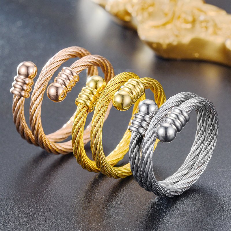 New titanium steel ring with adjustable opening, European and American personalized Korean version, niche couple ring