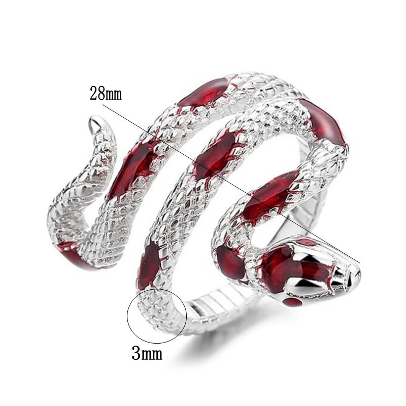 Small niche design, personalized ring, snake shaped dropper, high-end feel, Instagram cool style, index finger ring, trendy and cool women's ring