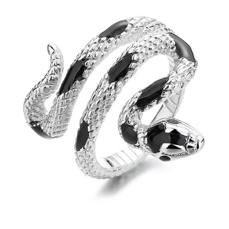 Small niche design, personalized ring, snake shaped dropper, high-end feel, Instagram cool style, index finger ring, trendy and cool women's ring