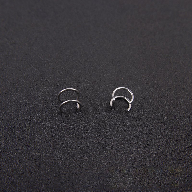 Source Manufacturer Love Ear Clip Female Ins Peach Heart Ear Bone Clip Cochlear Clip Double Layer Cross Titanium Steel Earrings No Ear Holes