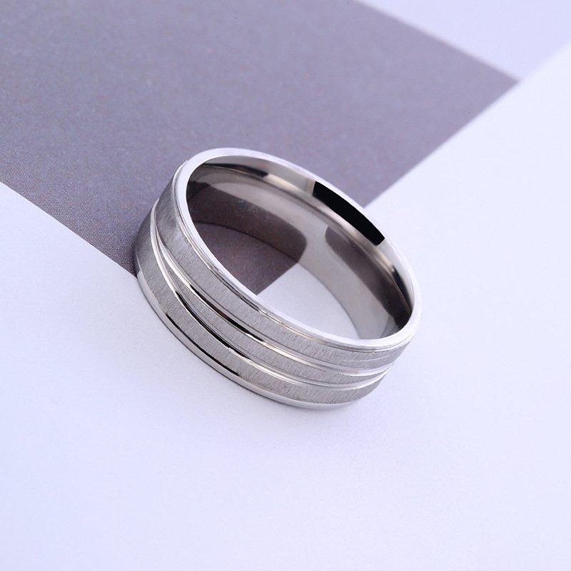 Supply stainless steel rings, titanium steel jewelry, new popular cross line rings, lace rings, men's rings