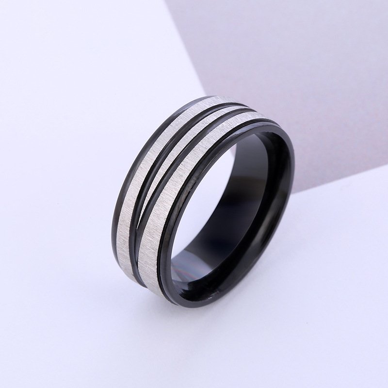 Supply stainless steel rings, titanium steel jewelry, new popular cross line rings, lace rings, men's rings