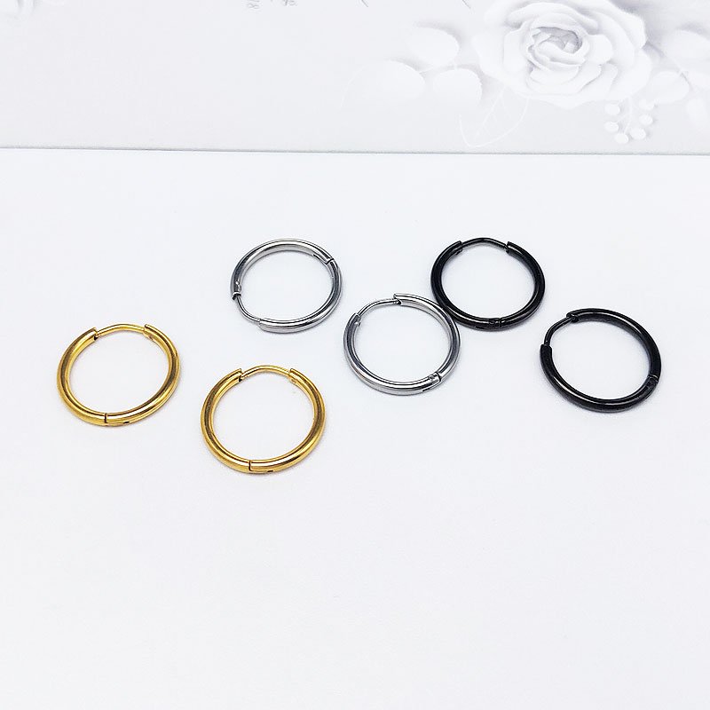 Titanium steel earrings for trendy men and women, small round earrings that do not fade, 1.6mm earrings, earrings, bone rings, gold, niche ear buckles