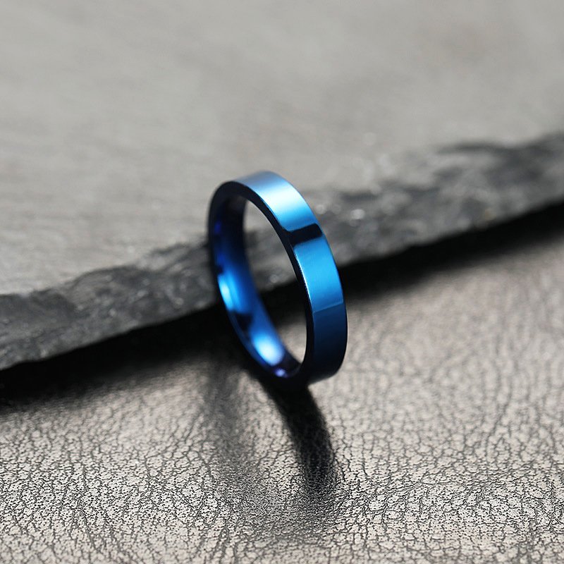 Titanium steel ring does not fade, niche design, 4mm glossy surface, plain ring, stainless steel jewelry, couple ring, female