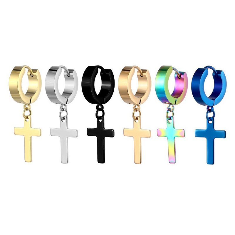 Titanium steel stainless steel ear buckle cross fashion ear studs earrings ear bone buckle ear accessories