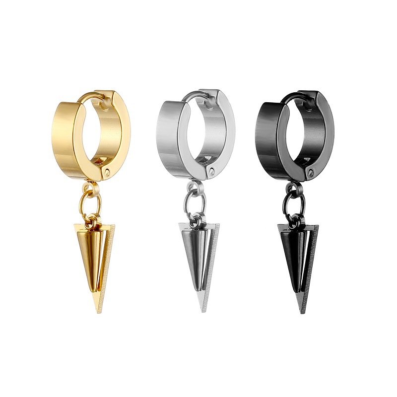 Triangle Water Drop Hip Hop Earrings Titanium Steel Earrings Stainless Steel Earrings Pendant Earrings Earrings Accessories