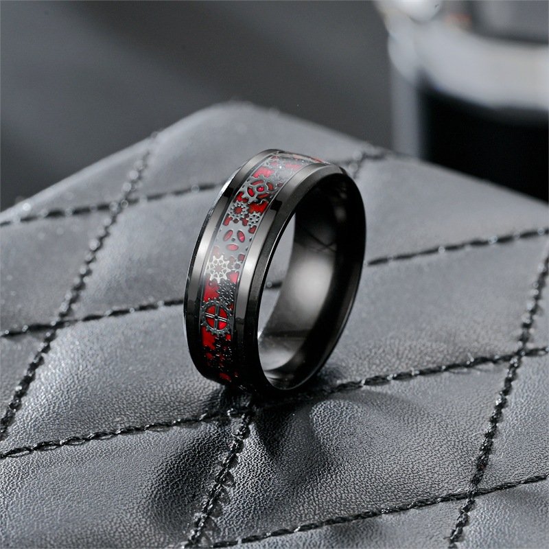 Xiyin New Titanium Steel Ring Men's Personalized Gear Ring Fashion Ring European and American Hand Jewelry