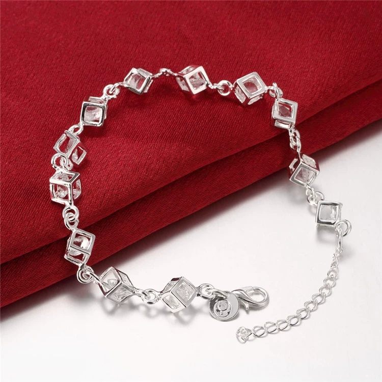 925 Silver Plated Bracelet for Women's Summer Versatile Small Fresh Sweet Colorful Zircon Bracelet Handmade Fashion Jewelry Gift