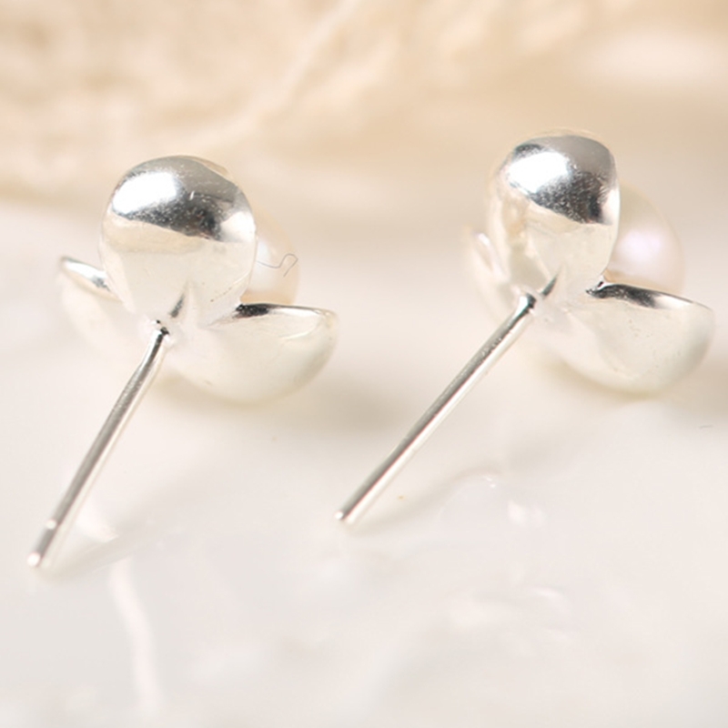 Pearl earrings, women's pure silver elegant flower earrings, earrings, fashionable and simple temperament, new trendy headwear accessories