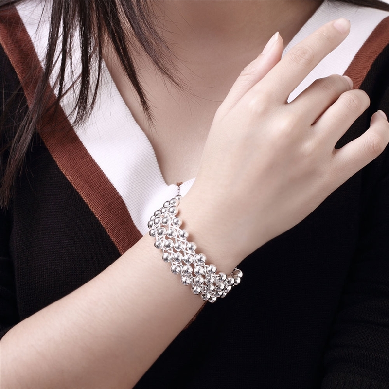 S925 Silver Bracelet for Women, European and American Fashion, Geometric Bracelet, Simple and Personalized, Adjustable Handpiece, Internet Celebrity Jewelry