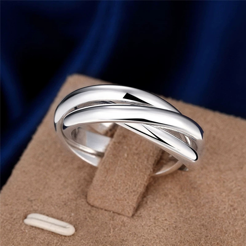 S925 ring women's pure silver three ring ring combination Japanese and Korean small fresh temperament women's wedding ring fashion creative jewelry