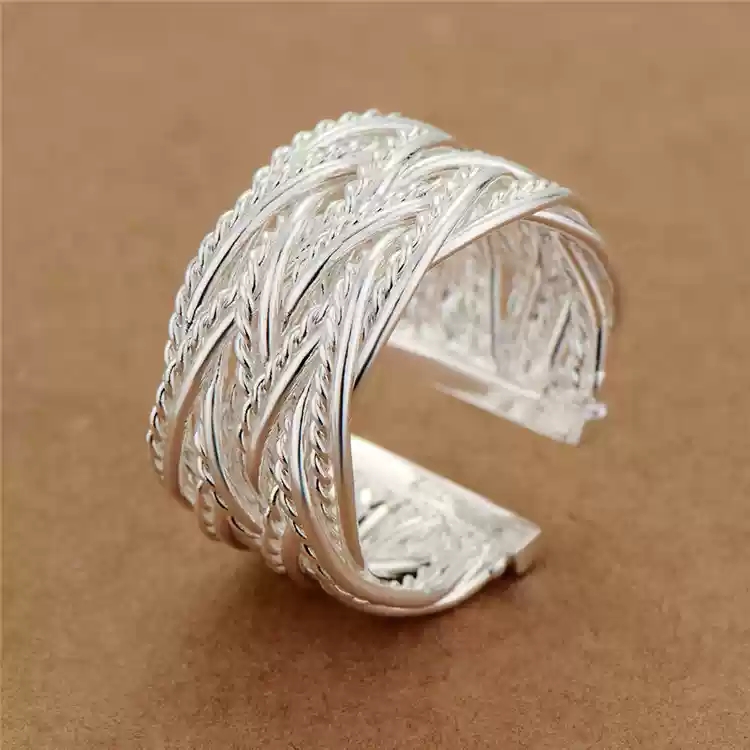 S925 silver ring, women's pure silver, European and American fashion, simple silver ring, wedding ring, index finger ring, couple's ring, internet famous accessory