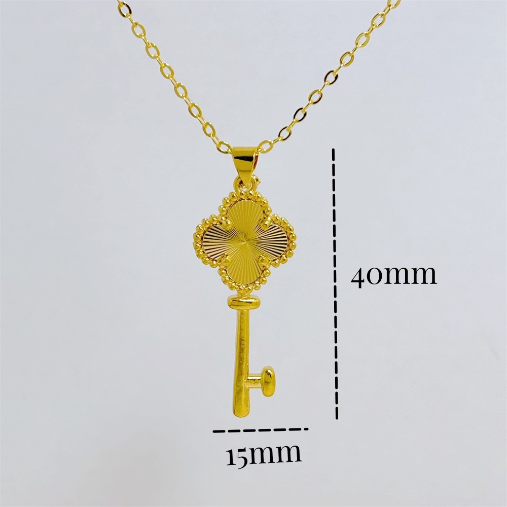 Sand gold necklace, female flower key pendant, collarbone chain, fashionable necklace, gold-plated Korean version