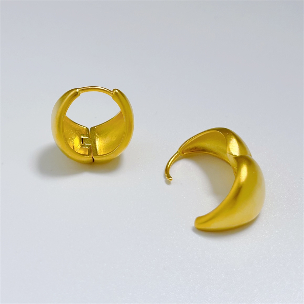 Sha Jin Xiao Ear Ring Women's Earrings Plated with True Golden Surface Water Drop Earrings, High end and Small niche Design, Foreign Trade Jewelry