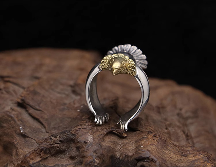 925 Silver Open-Wing Eagle Ring