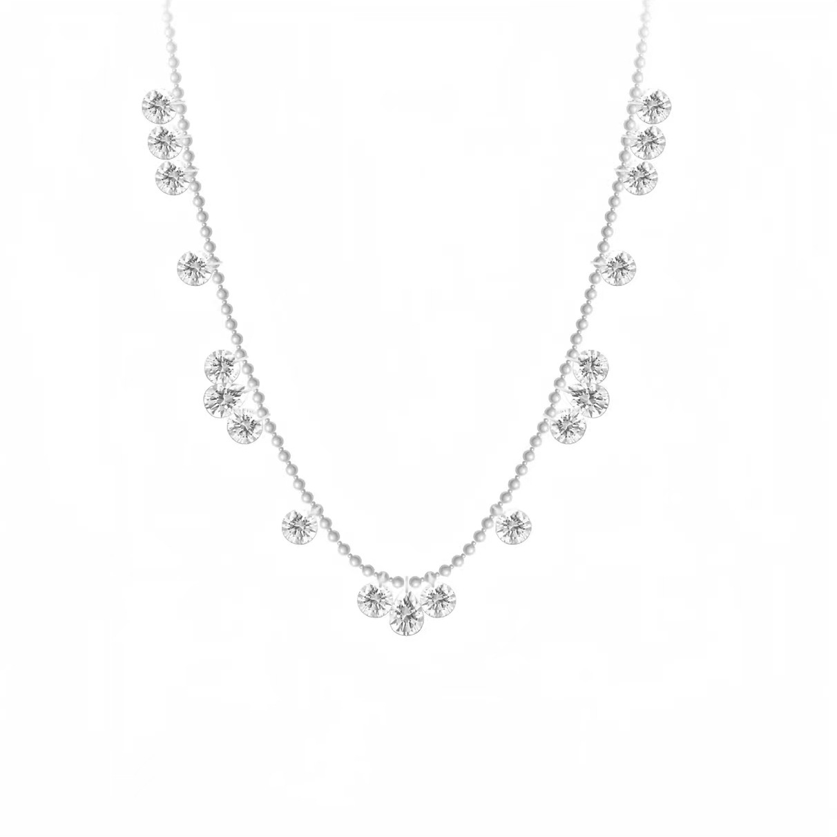 Internet celebrity tears shattered Star River light luxury versatile necklace for women, niche super sparkling diamond inlaid zircon collarbone chain for women