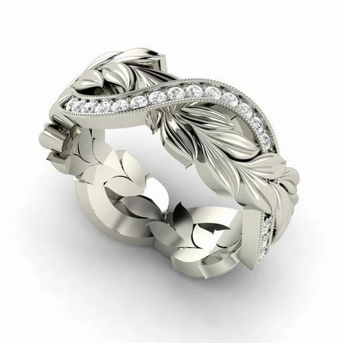 Wish Amazon Creative Cocktail Diamond Inlaid Rice Ear Flower Vine Ring European and American Women's Jewelry