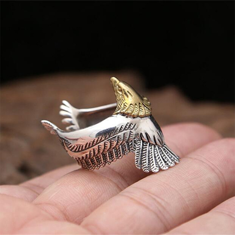 925 Silver Open-Wing Eagle Ring