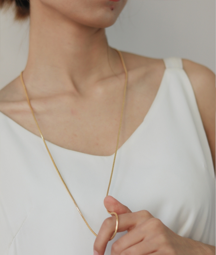 Light luxury, fashionable, personalized, three-dimensional snake bone chain necklace, simple ins stacking, bare chain, collarbone, sweater chain