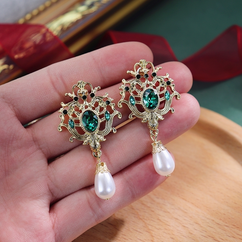 S925 Silver Baroque Palace Style Earrings