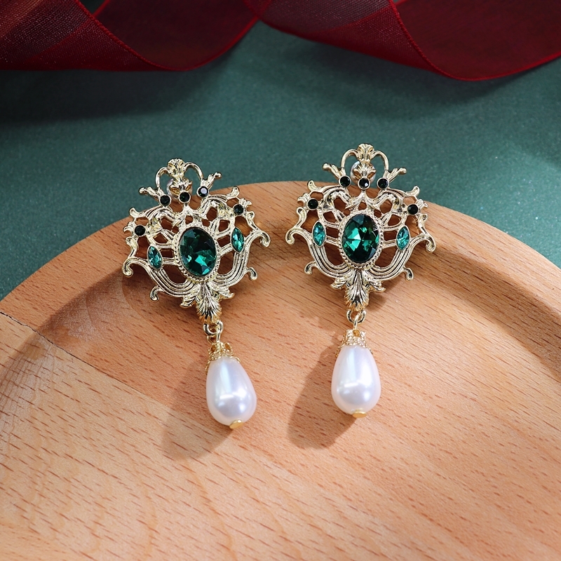 S925 Silver Baroque Palace Style Earrings