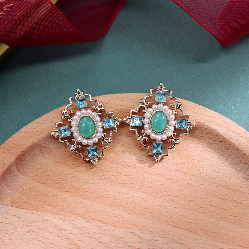 S925 Silver Baroque Palace Style Earrings