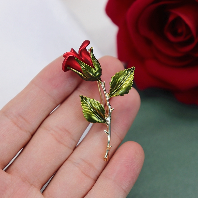 The Little Prince's Red Rose Brooch Chest Flower