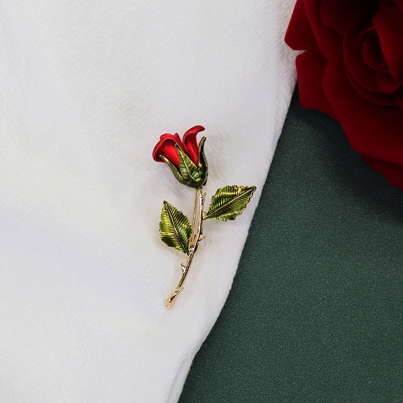 The Little Prince's Red Rose Brooch Chest Flower