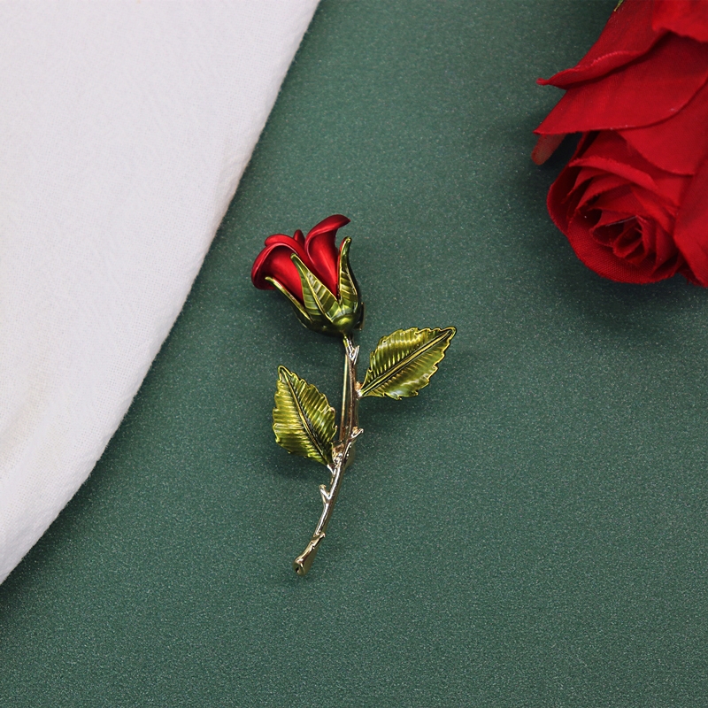 The Little Prince's Red Rose Brooch Chest Flower