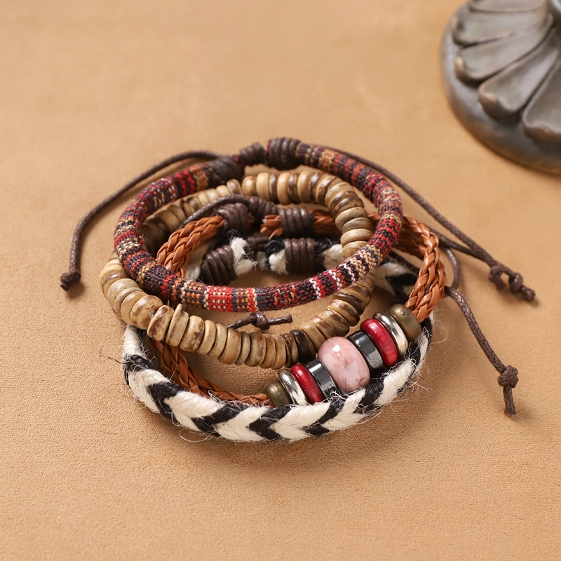 Unique Bohemian style hand woven multi-layer bracelet