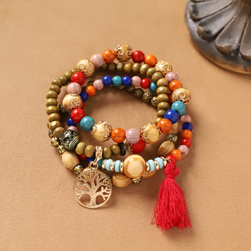 Unique Bohemian style hand woven multi-layer bracelet