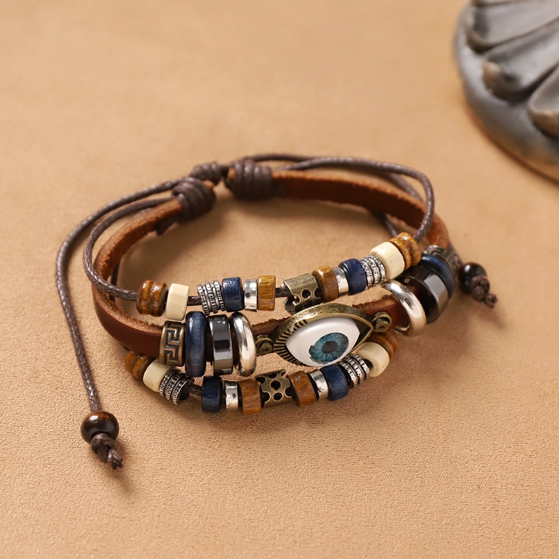 Unique Bohemian style hand woven multi-layer bracelet