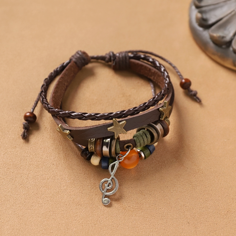 Unique Bohemian style hand woven multi-layer bracelet