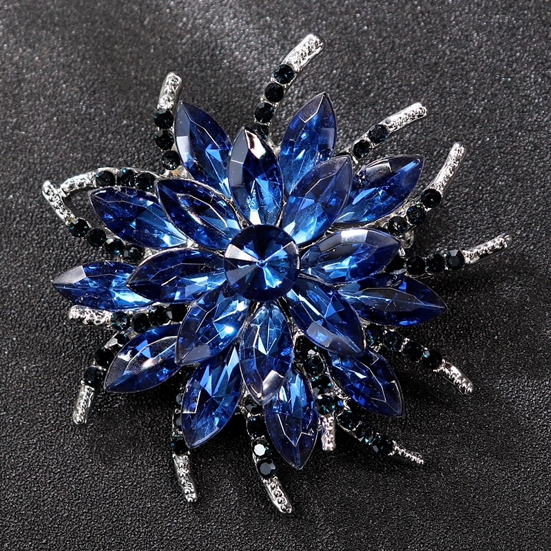 Various pearl, crystal, sapphire, luxurious diamond studded brooch, chest flower