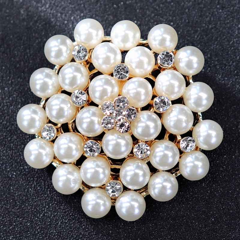 Various pearl, crystal, sapphire, luxurious diamond studded brooch, chest flower