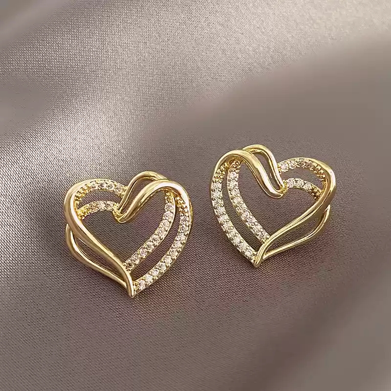 Double heart earrings