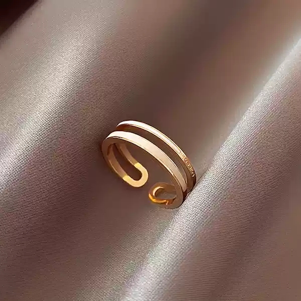 Titanium steel double-layer glazed opening ring