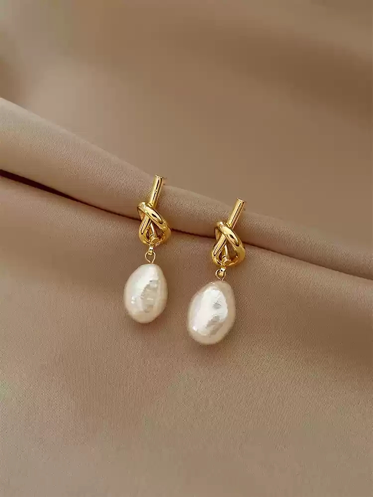 Golden Baroque Irregular Natural Pearls