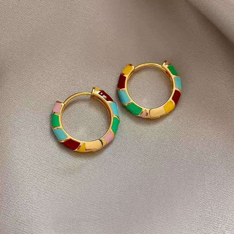 Another Summer Rainbow Candy/925 Silver stud post Pair