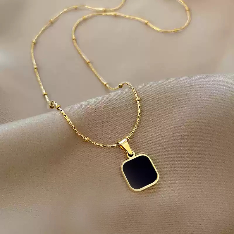 Black Square Necklace