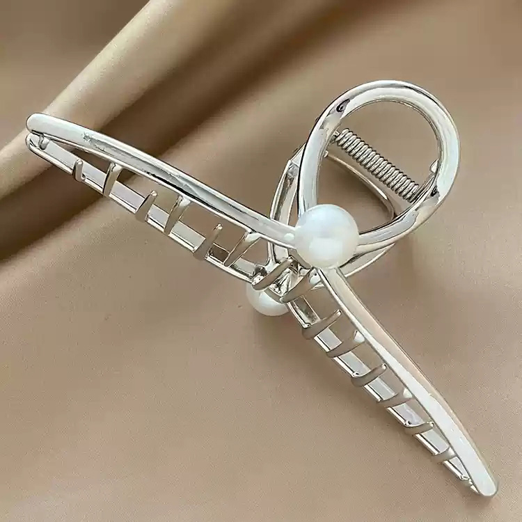 Silver Large Pearl Gripper [Bright Surface] Approximately 13CM in length