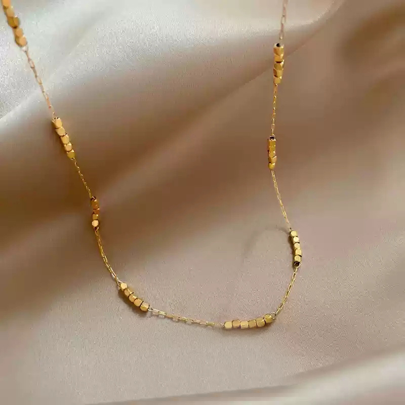 Non fading small sugar gold necklace (38.5cm+6cm)