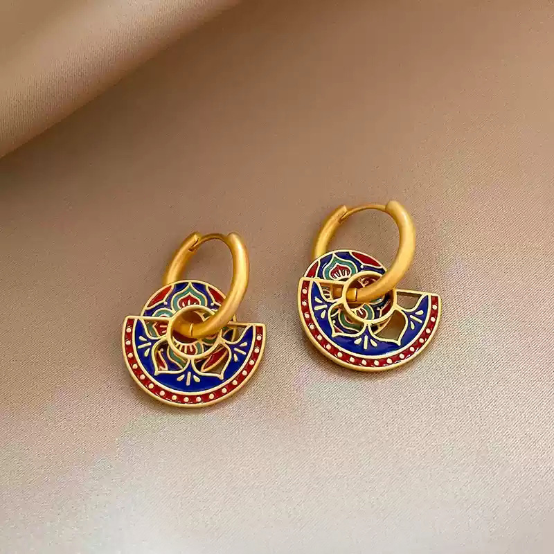 Colored glazed earrings