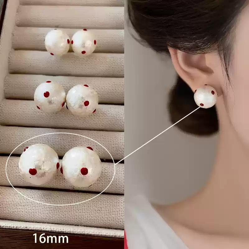 Large/Cotton Pearl/925 Silver stud post (Hot Sale)