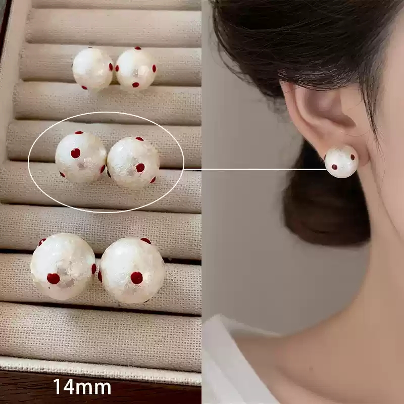 Medium/Cotton Pearl/925 Silver stud post